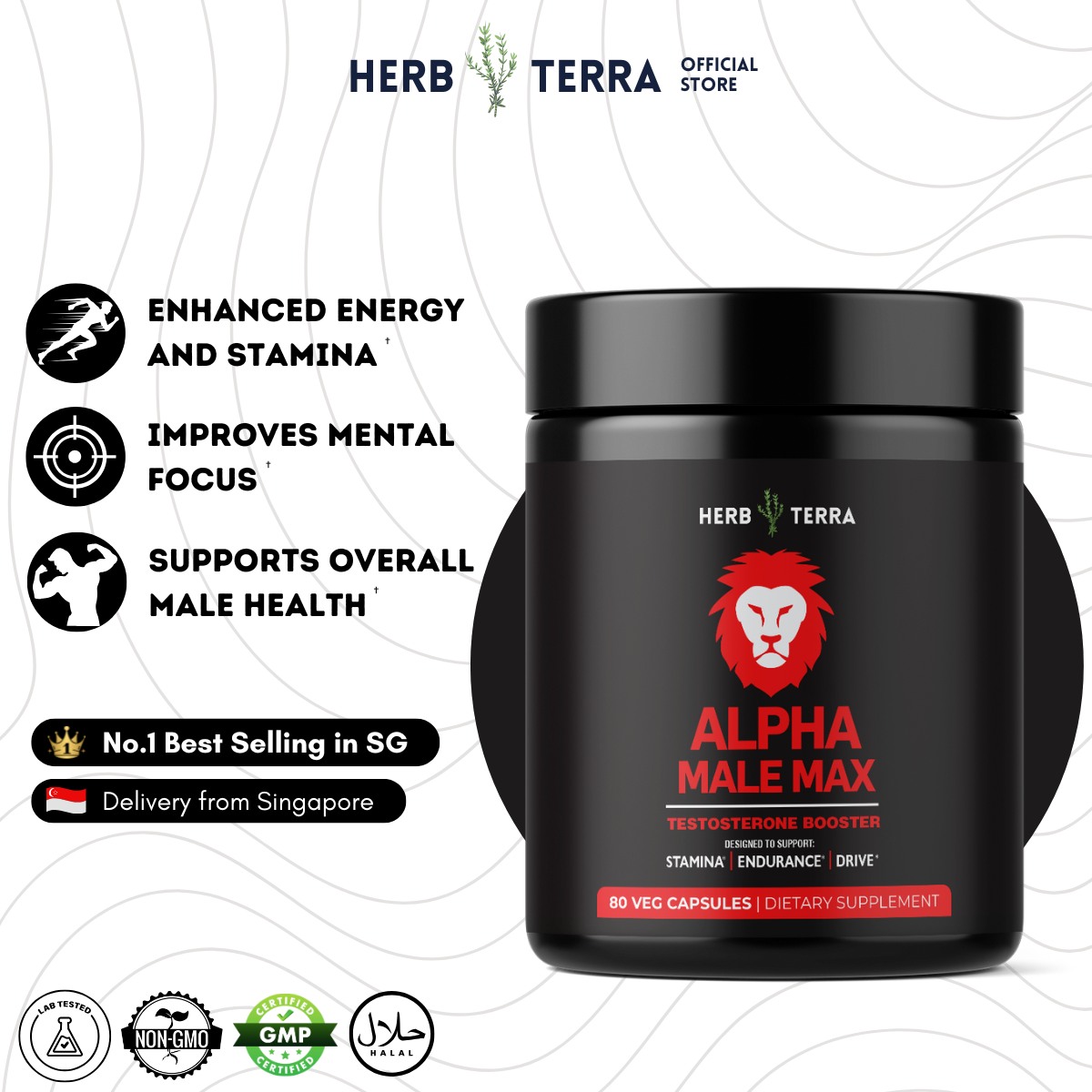 Herb Terra Men's Power Duo for Vitality, Energy & Skin Health