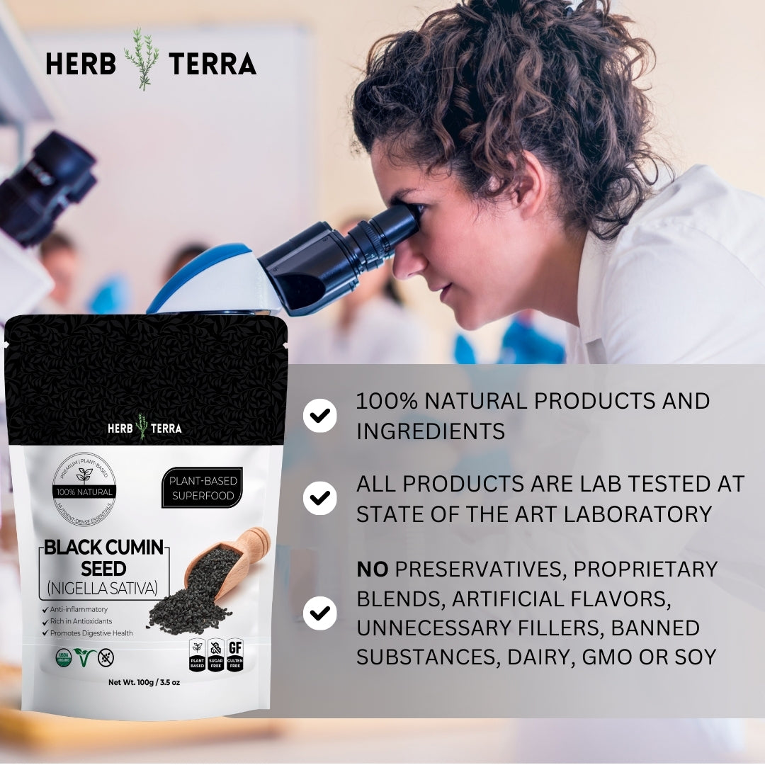 Herb Terra Black Cumin Seed product.
| Herb terra