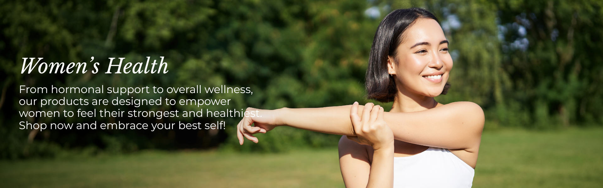 Smiling woman stretching; Women's Health.| Herb Terra