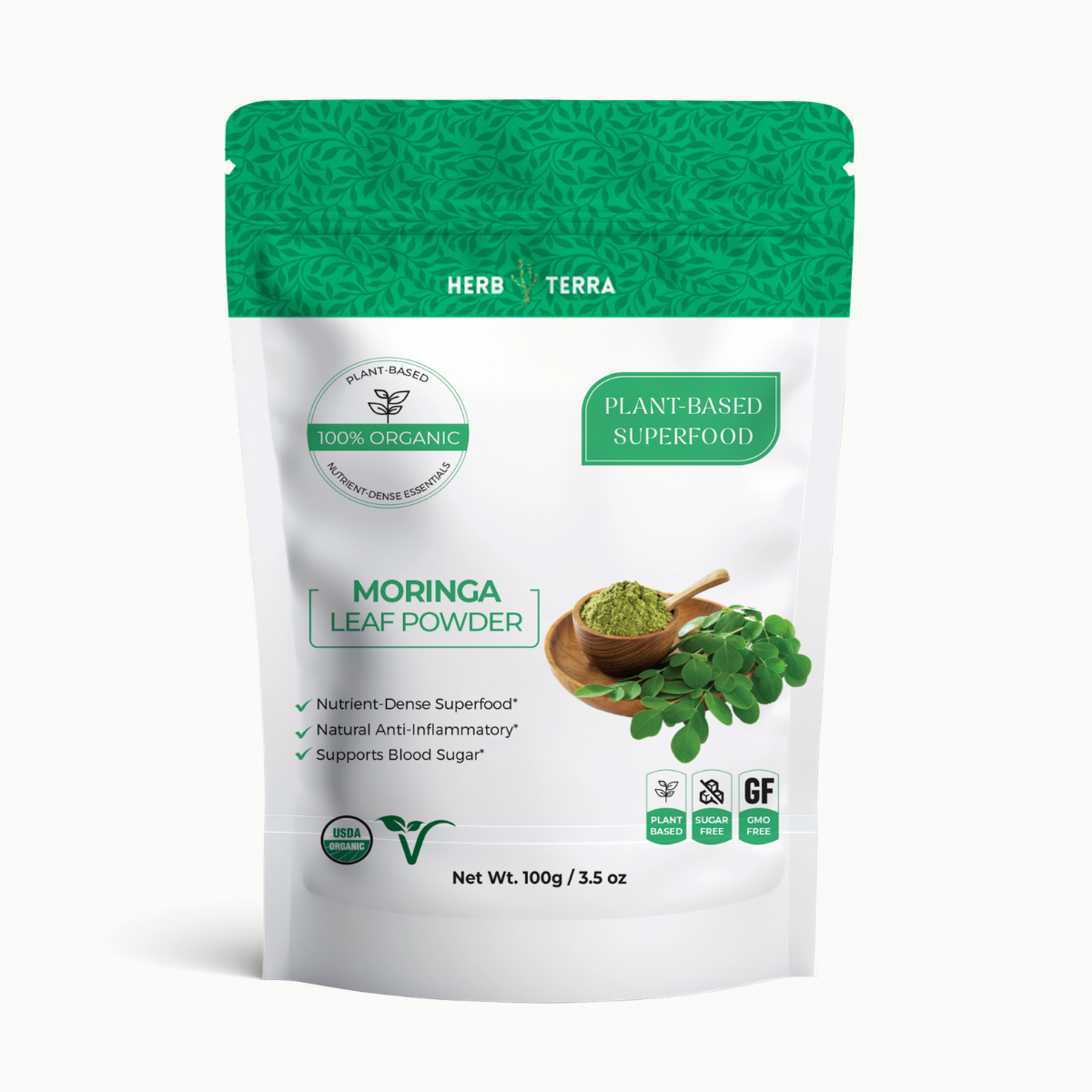 Organic Moringa Powder 100g | Superfood | Herb Terra