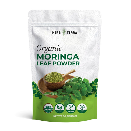 Herb Terra Organic Moringa Leaf Powder – USDA Organic & Non-GMO