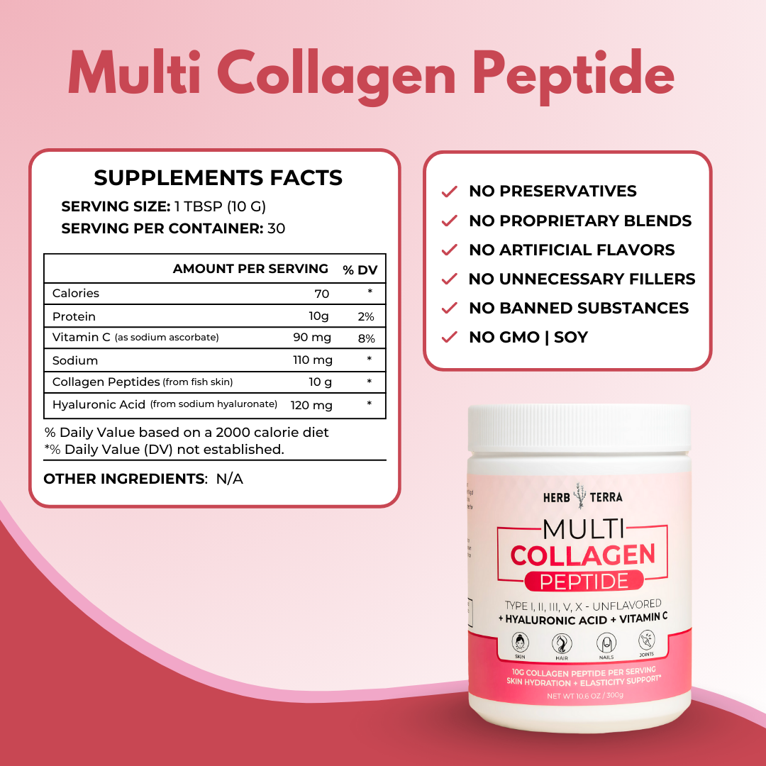 Multi Collagen Peptide on pink | Herb Terra