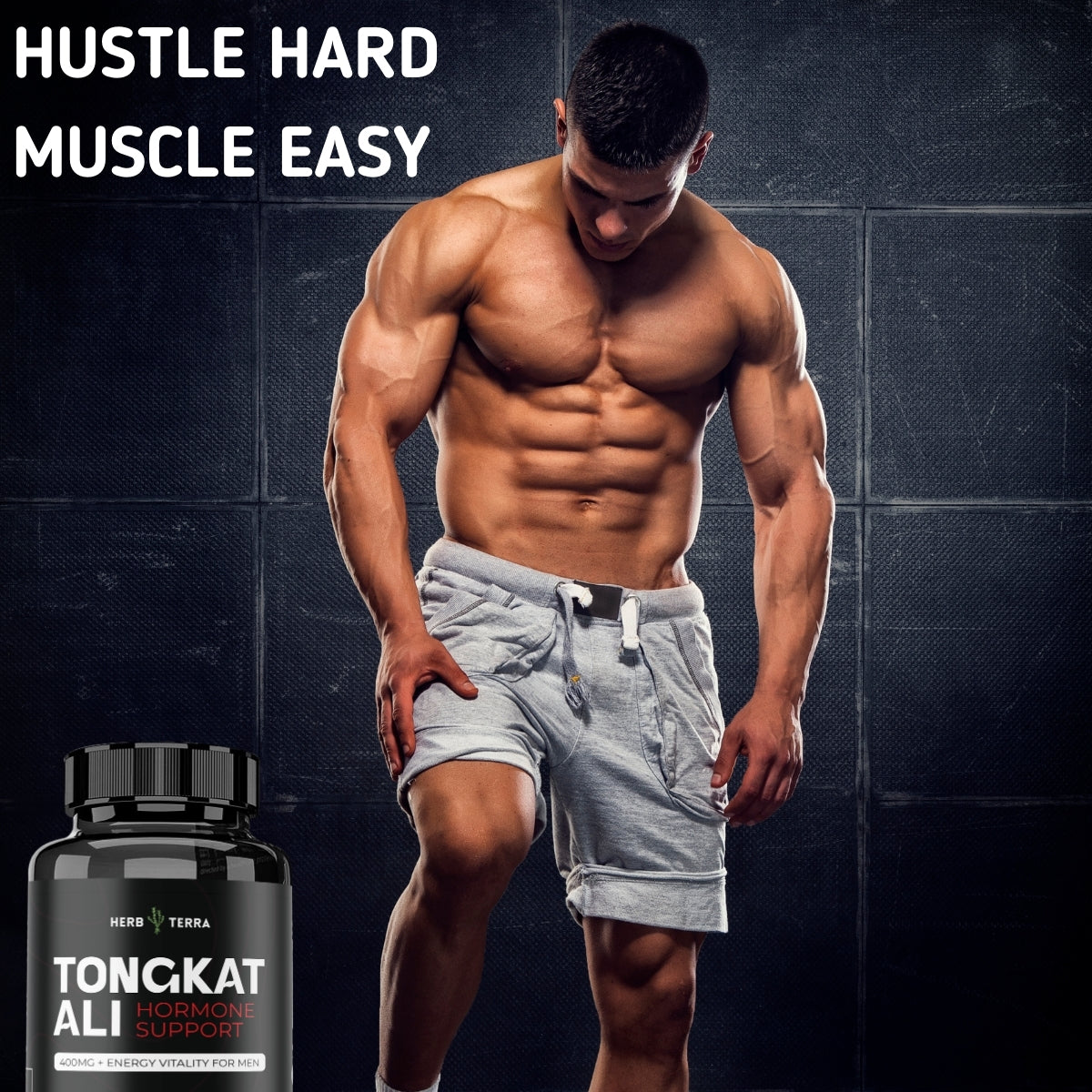 Muscular man with Tongkat Ali. | Herb terra