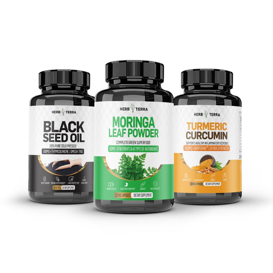 Three supplements on white | Herb Terra