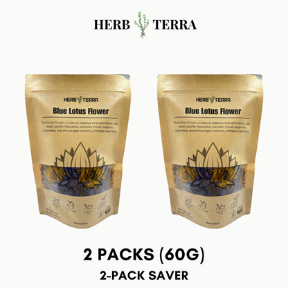 Premium Egyptian Blue Lotus Flower – 30 grams / 2 Packs