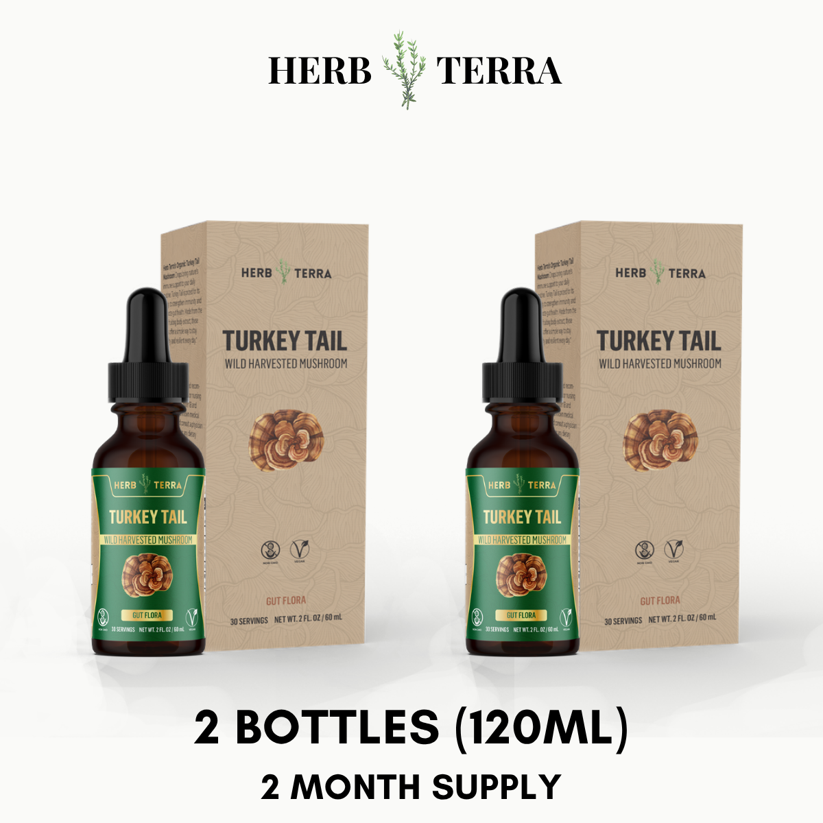 Turkey Tail Mushroom Drops – 2 Bottles