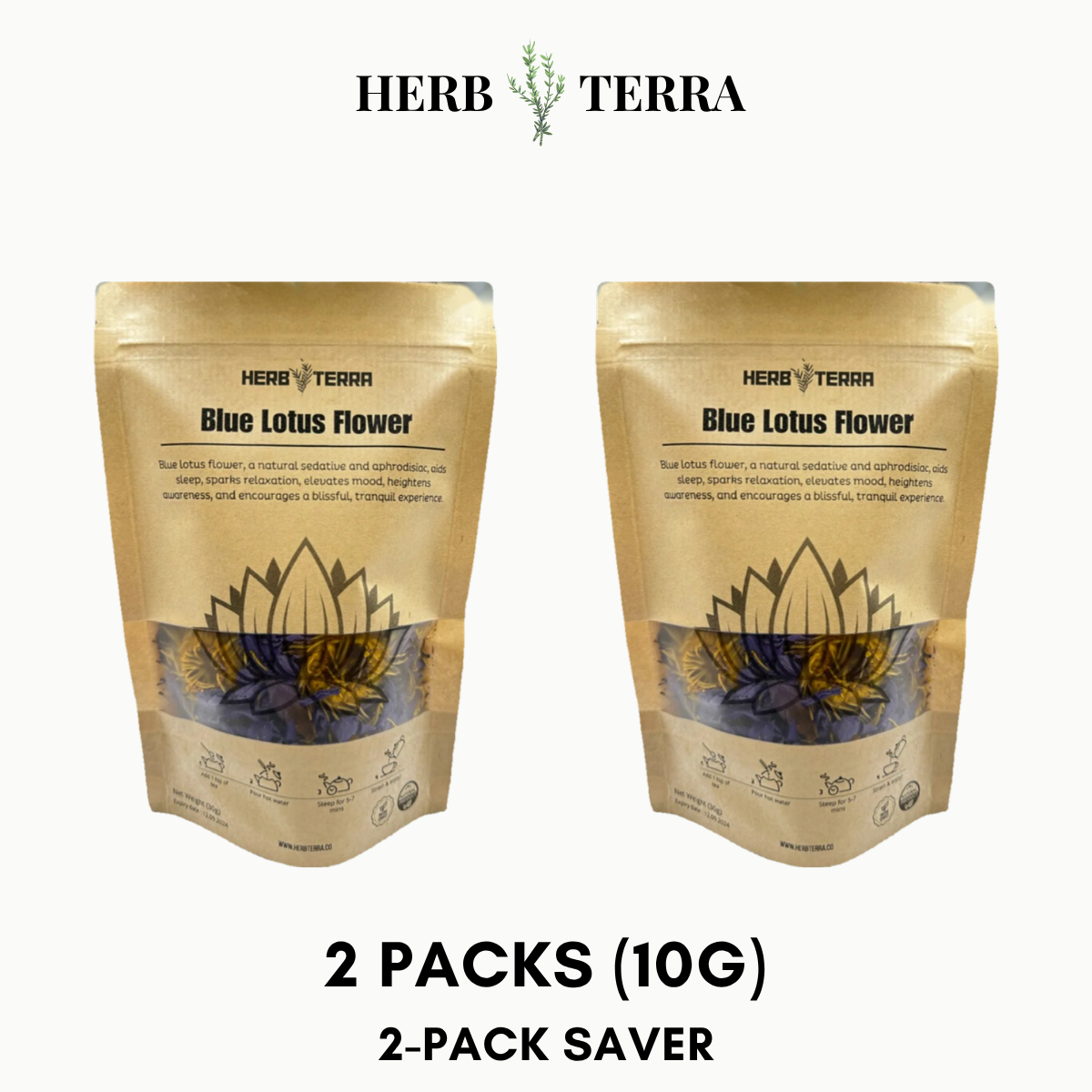 Premium Egyptian Blue Lotus Flower – 5 grams / 2 Packs