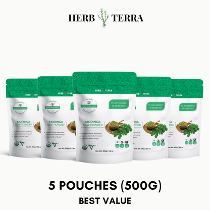 Organic Moringa Leaf Powder 100g – 5 Pouches