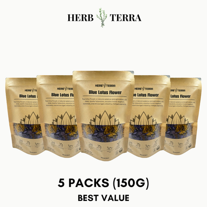 Premium Egyptian Blue Lotus Flower – 30 grams / 5 Packs