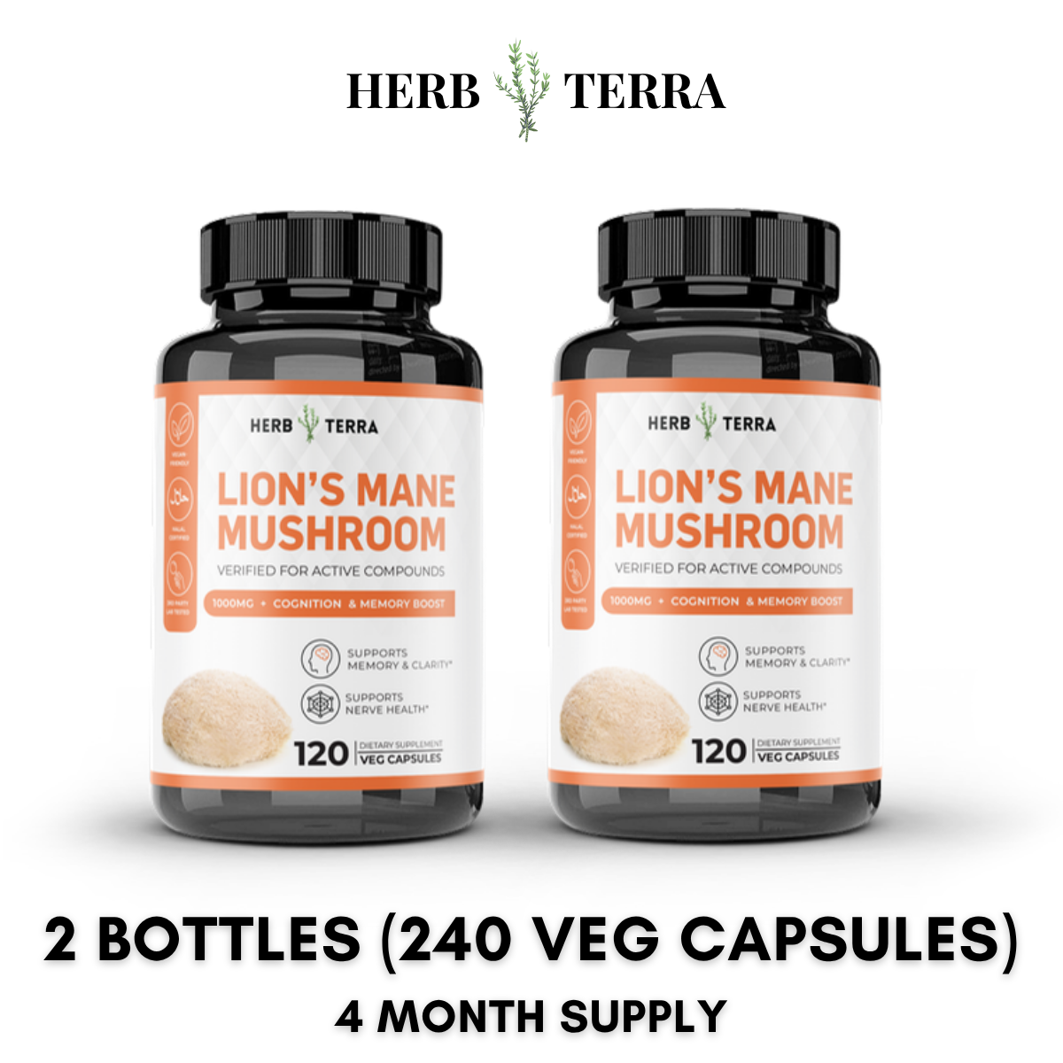 Lion’s Mane Mushroom Cognition – 2 Bottles