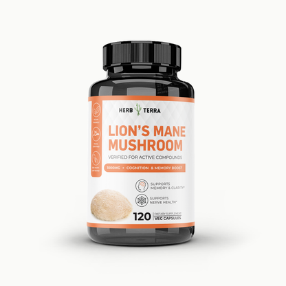 Lion’s Mane Mushroom Cognition | Brain Clarity | 120 Capsules