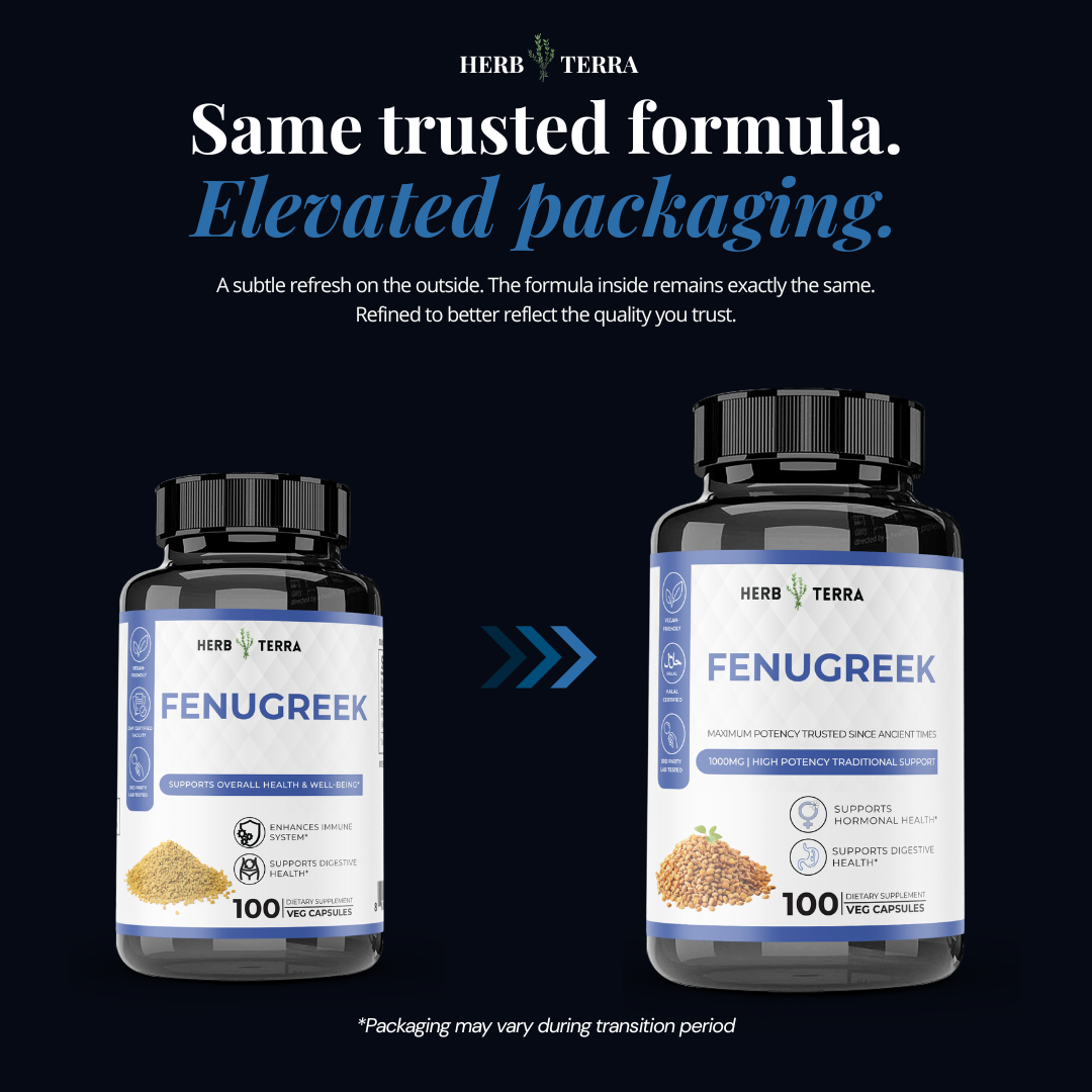 Fenugreek 900mg — Non-GMO, 100 Vegan Capsules