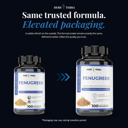 Fenugreek 900mg — Non-GMO, 100 Vegan Capsules