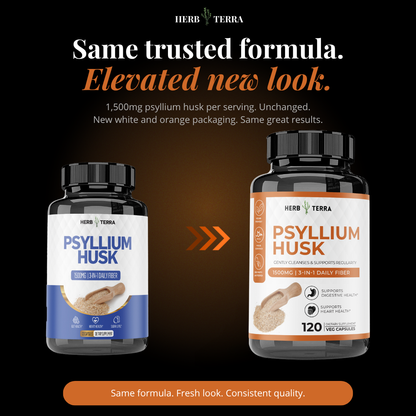 Psyllium Husk Capsules | 120 Capsules | Digestive & Heart Health
