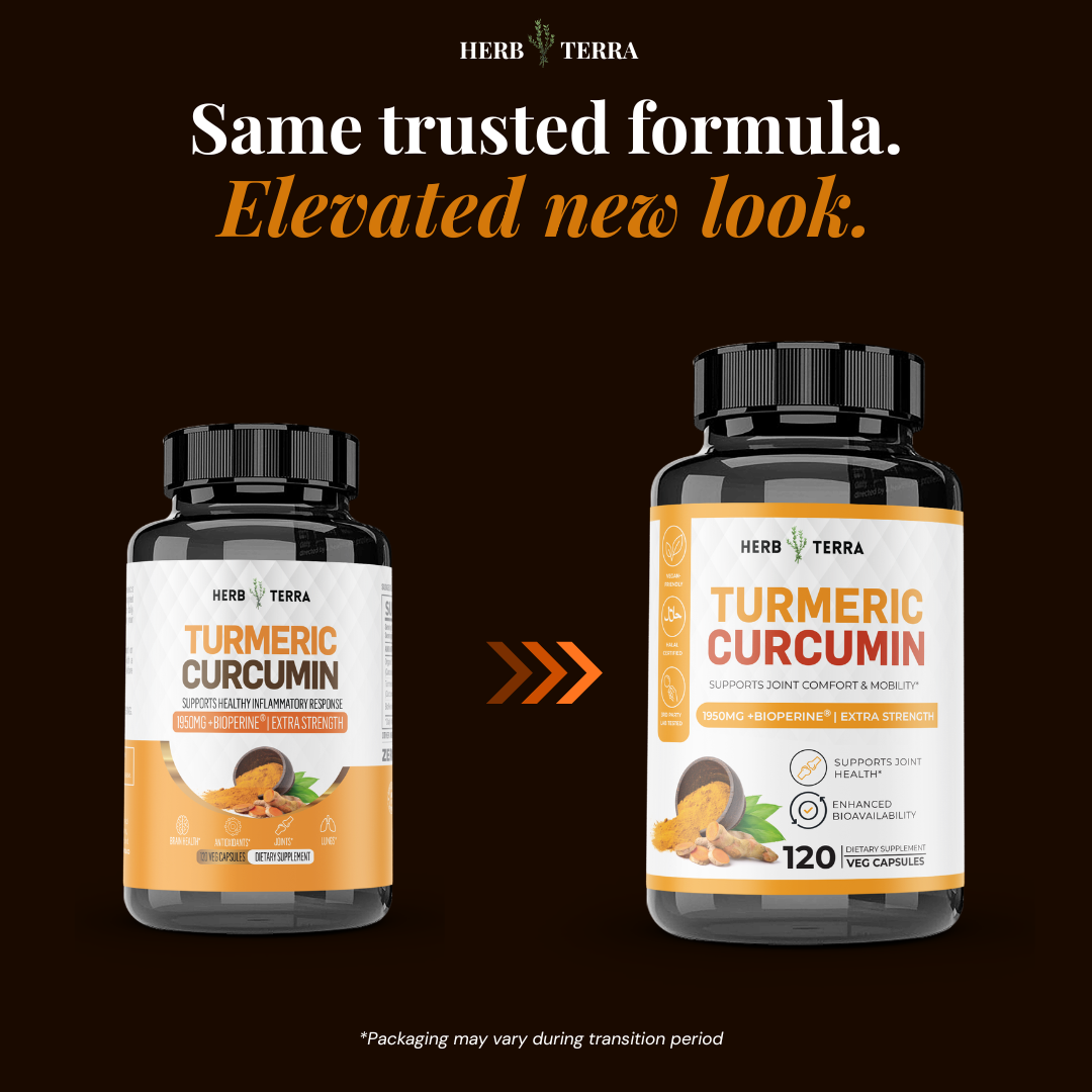 [Bundle of 3] Herb Terra Turmeric Curcumin  - Joint, Inflammation & Antioxidant Support (3 x 120 capsules)