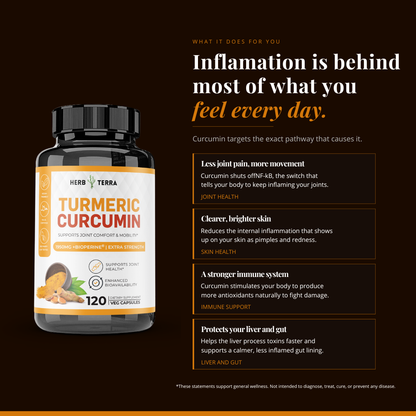 Turmeric Curcumin with Black Pepper | 120 Capsules