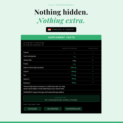 Organic Moringa Leaf Powder 100g | Ultimate Superfood