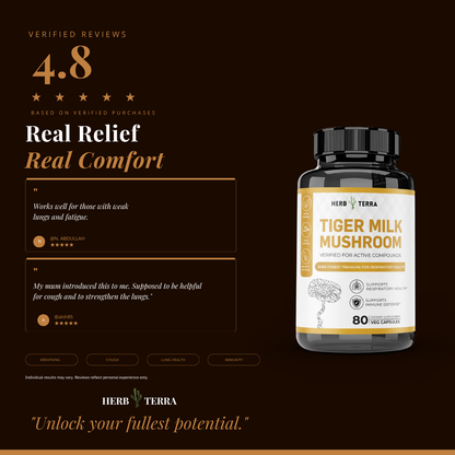 Tiger Milk Mushroom 虎乳芝 | 80 Capsules | (Lignosus Rhino)