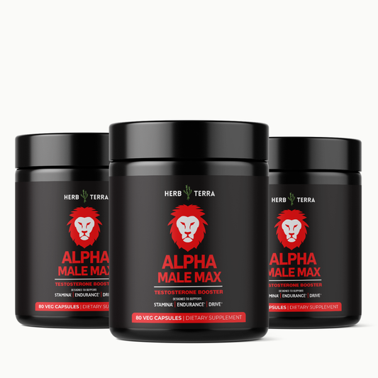 [Bundle of 3] Herb Terra Alpha Male Max  - Energy, Strength, & Performance Support (3 x 80 capsules)