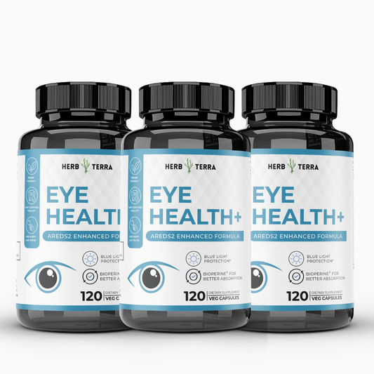[Bundle of 3] Herb Terra Eye Health+ Supplement with Lutein, Zeaxanthin, Zinc & Vitamins A C E (3 x 120 capsules)