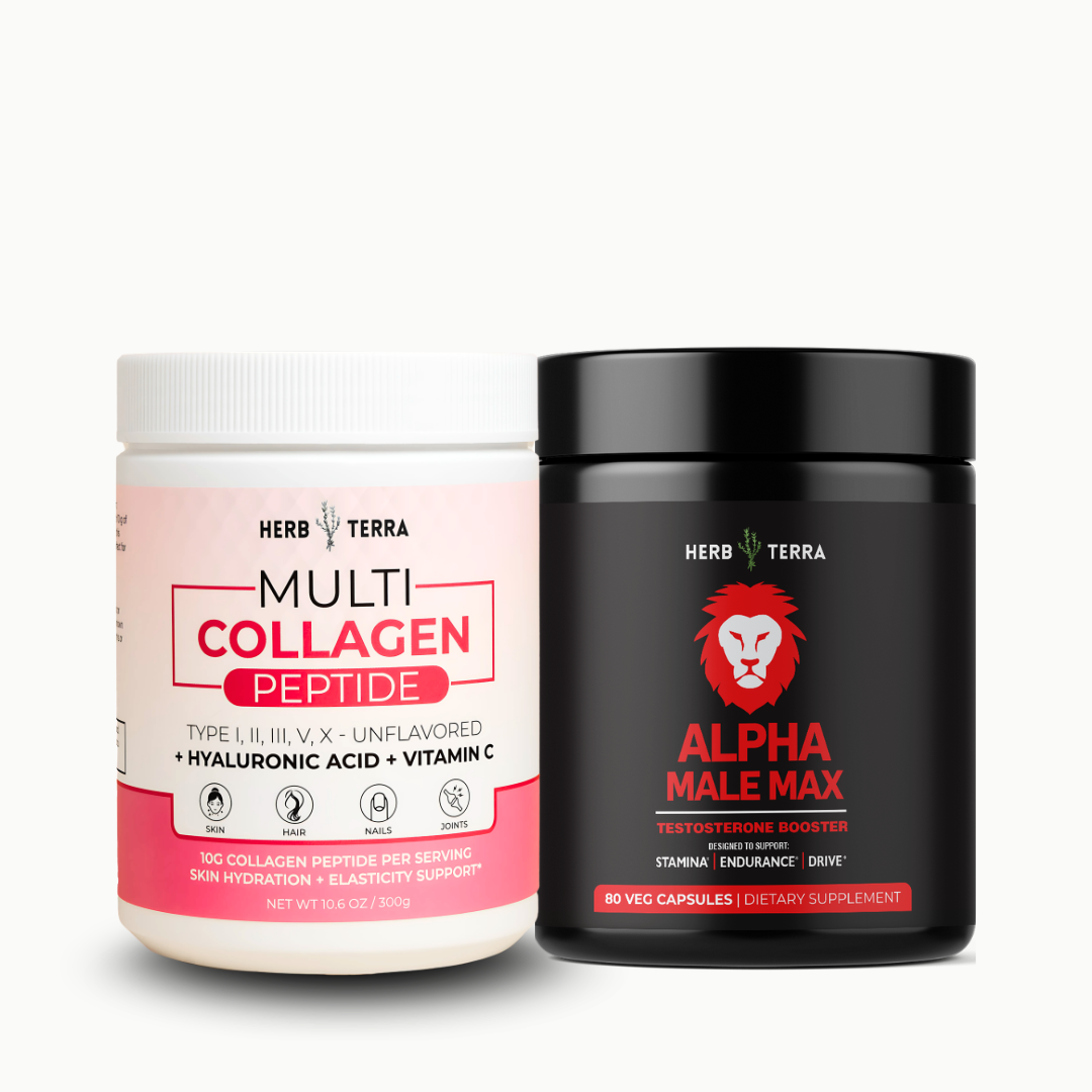 Herb Terra Men's Power Duo for Vitality, Energy & Skin Health