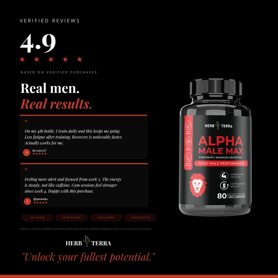 Alpha Male Max | 80 Capsules | Elite Performance Complex