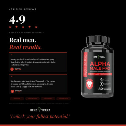 Alpha Male Max | 80 Capsules | Elite Performance Complex