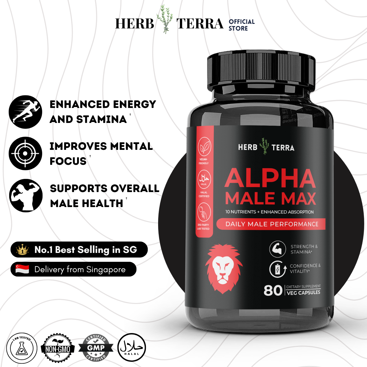 Herb Terra Men's Power Duo for Vitality, Energy & Skin Health
