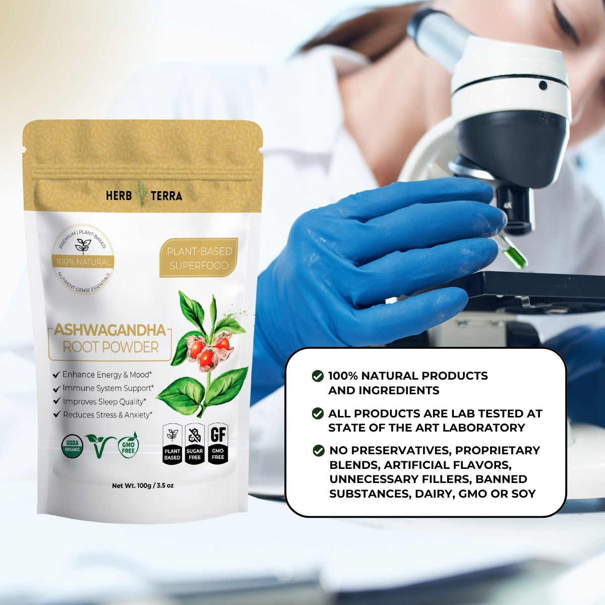 Organic Ashwagandha Powder 100g