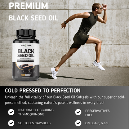 [Bundle of 3] Herb Terra Black Seed Oil 1000mg - Energy, Digestion & Immune Support