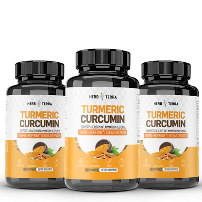 [Bundle of 3] Herb Terra Turmeric Curcumin  - Joint, Inflammation & Antioxidant Support (3 x 120 capsules)