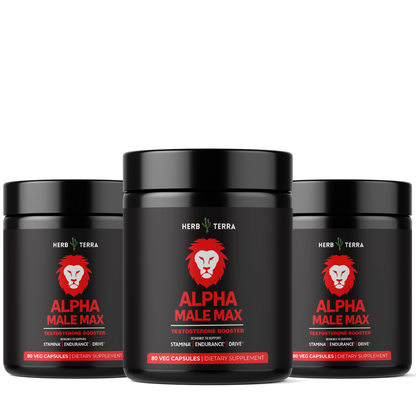 [Bundle of 3] Herb Terra Alpha Male Max  - Energy, Strength, & Performance Support (3 x 80 capsules)