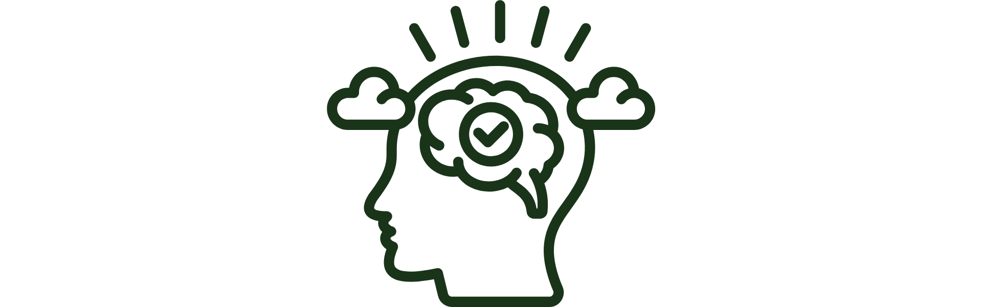 Logo of a person with a brain inside, symbolizing intelligence or thought leadership.