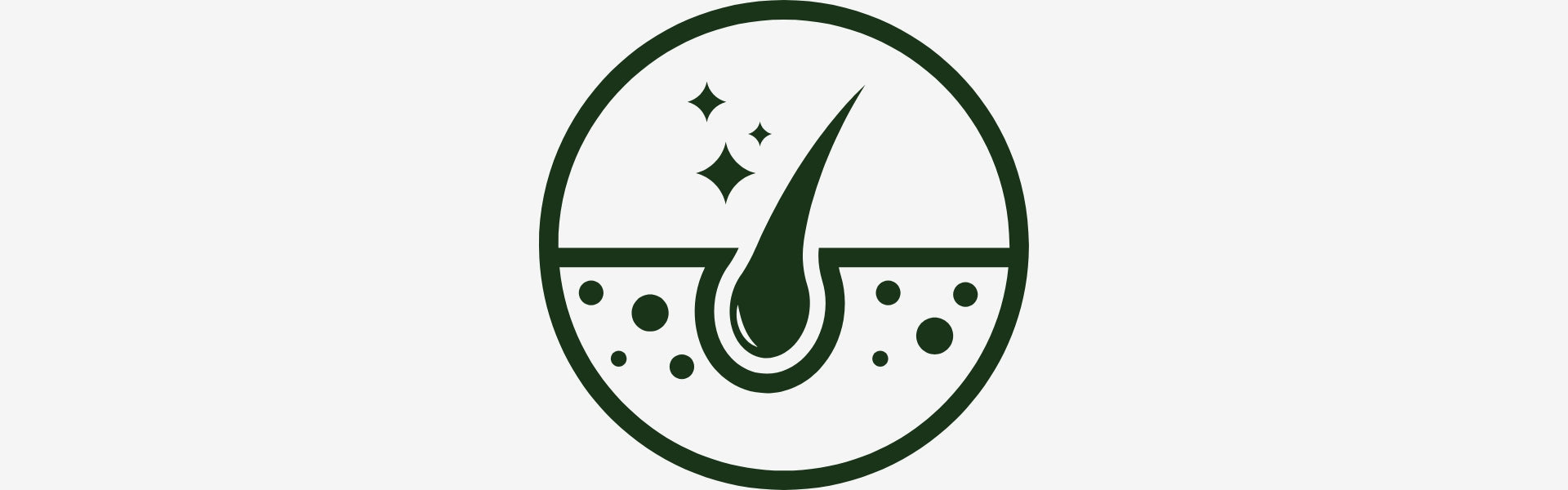 Logo of a hair follicle with water droplet and stars on a white background | Herb terra