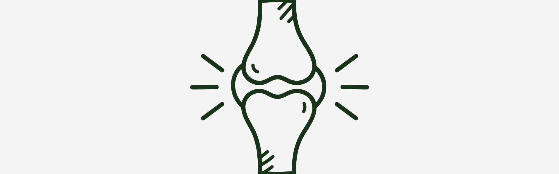 Illustration of a knee joint on a light gray background.