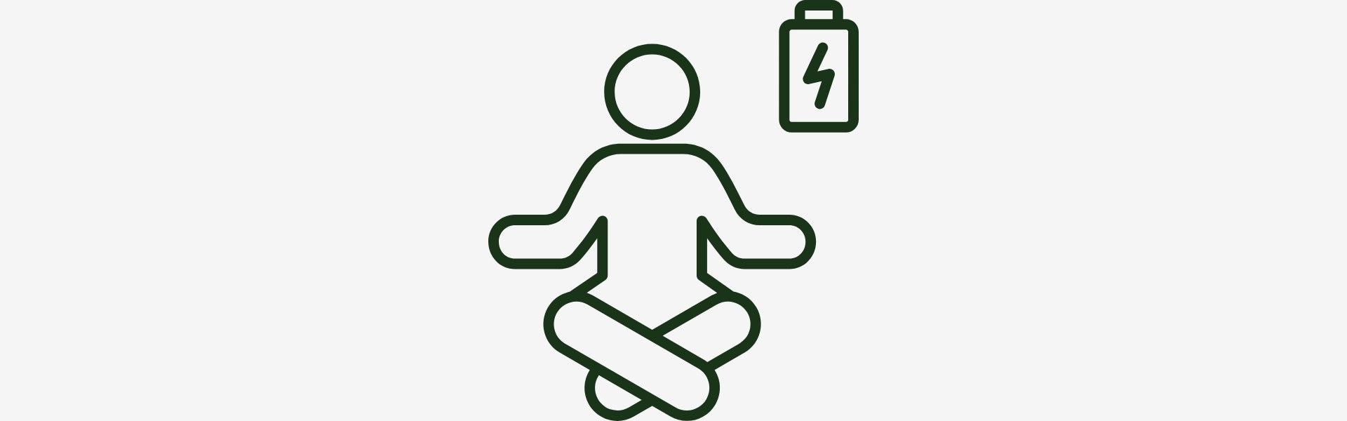 Icon of a person with a battery symbol above on a white background