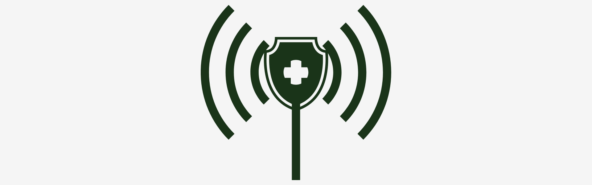 Secure wireless health shield icon.| Herb Terra