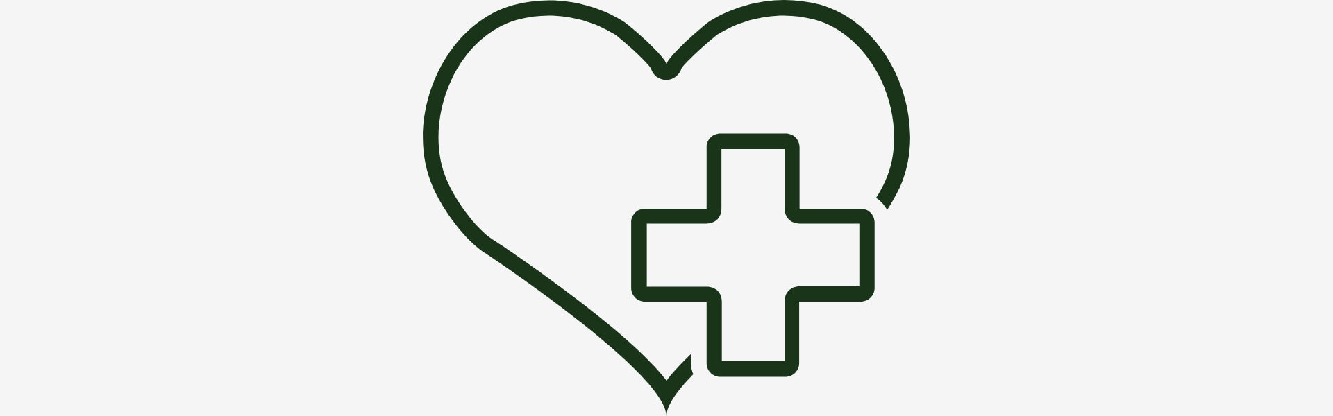 Heart symbol with a cross inside on a white background