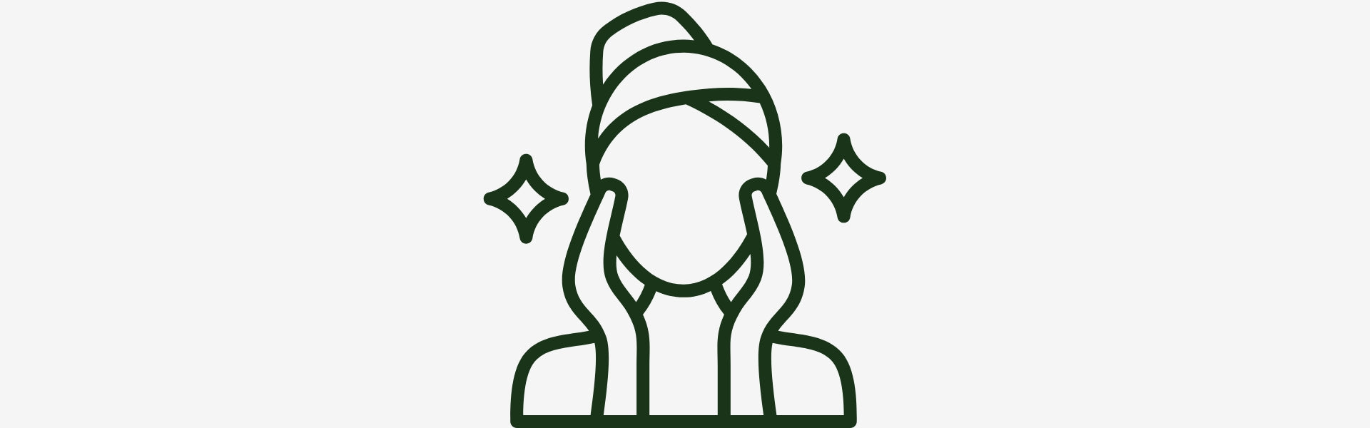 Icon of a woman with a towel on her head, symbolizing hair care or shower routine.