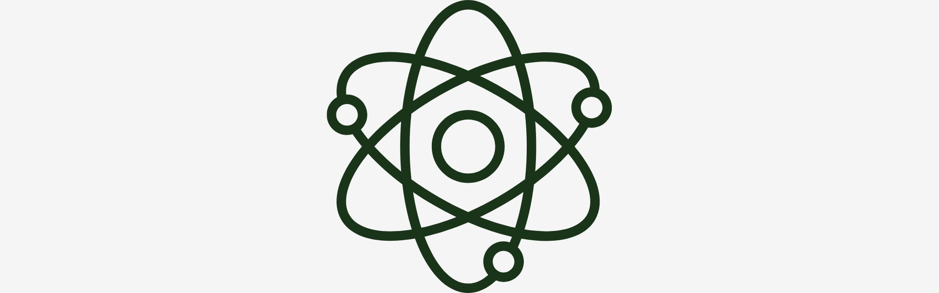 Atom icon with electrons orbiting nucleus.| Herb Terra