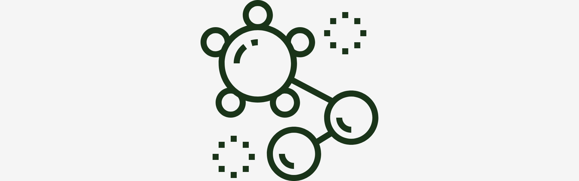 Icon of a molecule or virus structure on a white background