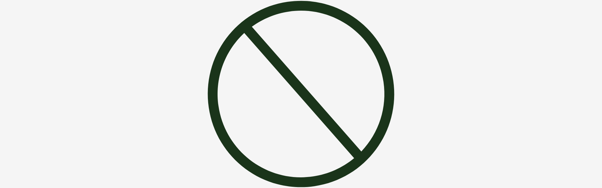 Prohibition symbol on a white background