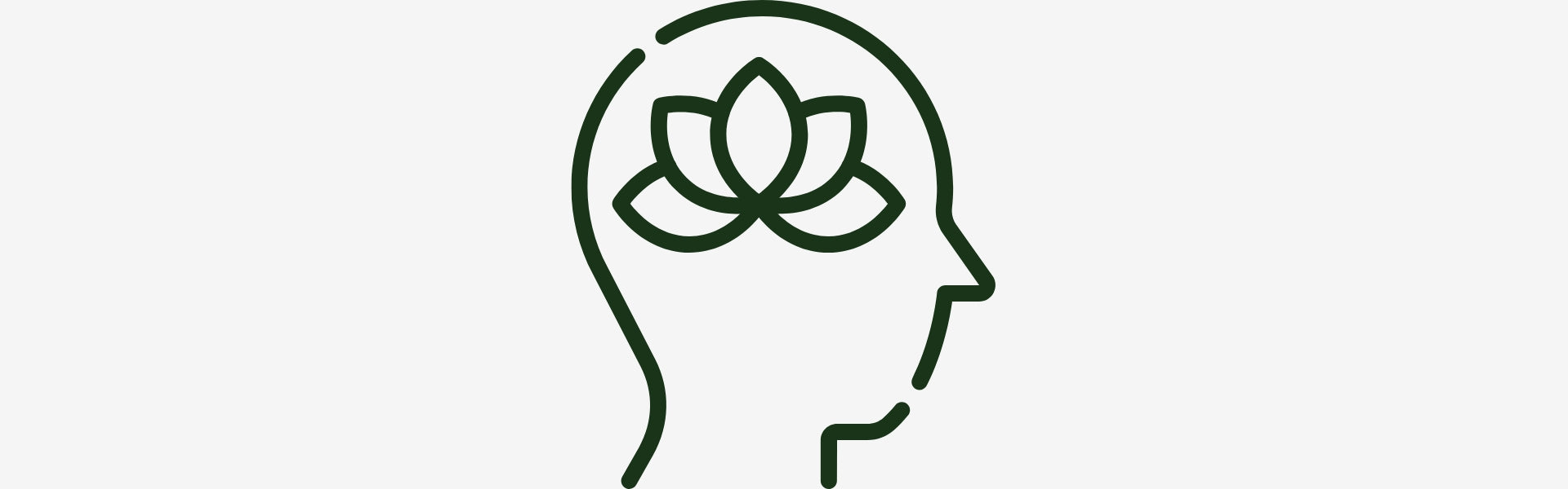 Outline of a head with a lotus flower inside on a white background