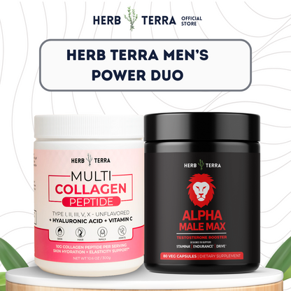 Herb Terra Men's Power Duo for Vitality, Energy & Skin Health