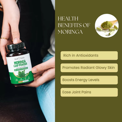 [Bundle of 3] Herb Terra Moringa Leaf 1000mg - Superfood Energy, Skin & Blood Sugar Support