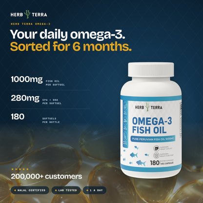 Omega 3 Fish Oil (180ct) - 1000mg